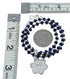 Native American Lapis And Sterling Silver Flower Pendant Bead Necklace JX125439
